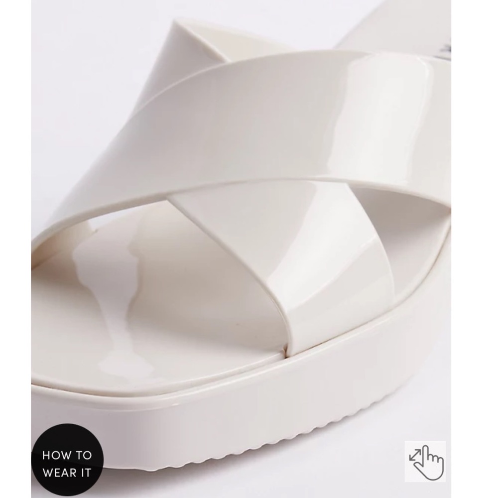 NWT TORRID WW Jelly Criss Cross Heel Sandal - Cream - Picture 4 of 10